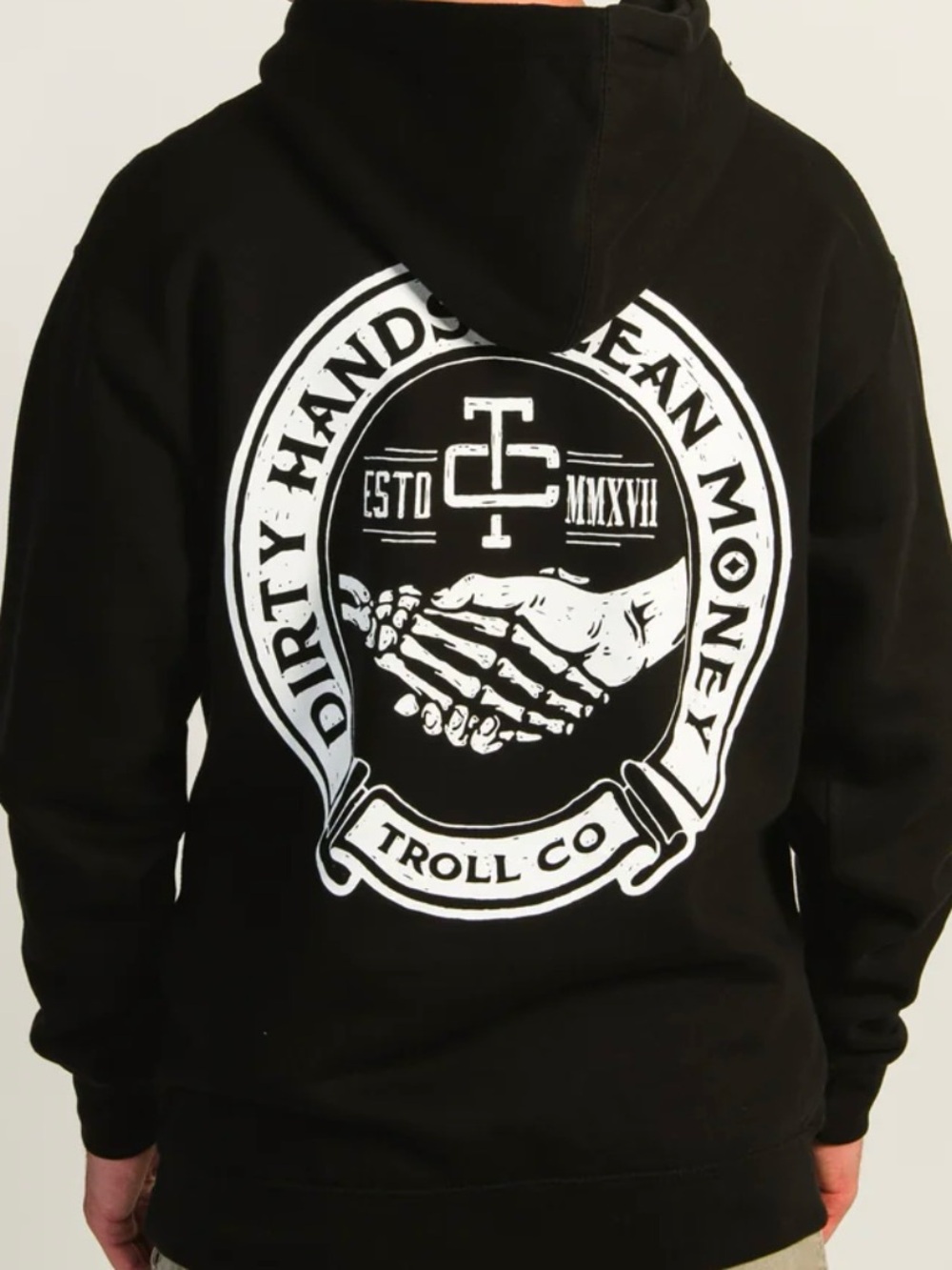Troll Co. Hoodie - Dirty Hands Clean Money Back Print